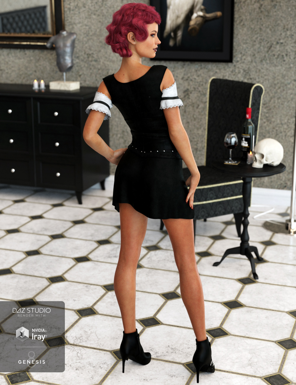 dForce Bellarose Outfit for Genesis 8 Female(s) by: Barbara BrundonShox-DesignUmblefugly, 3D Models by Daz 3D