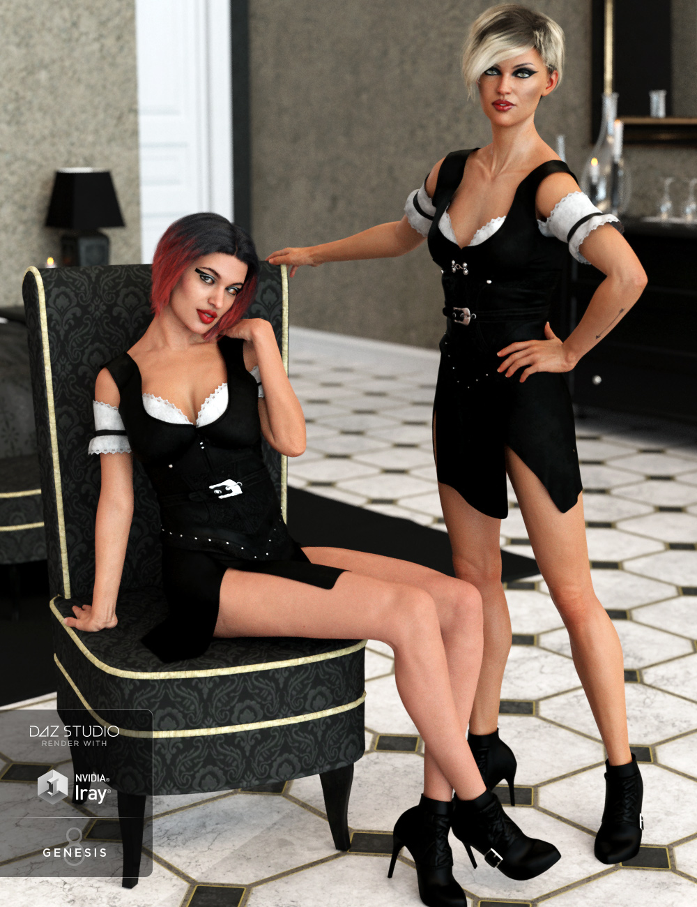 dForce Bellarose Outfit for Genesis 8 Female(s) by: Barbara BrundonShox-DesignUmblefugly, 3D Models by Daz 3D