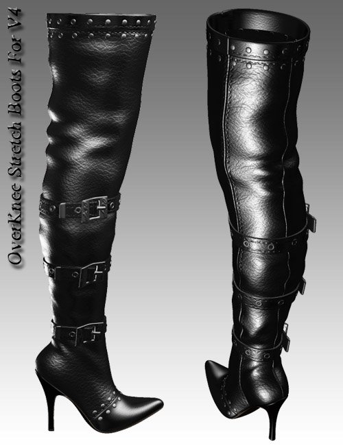 OverKnee Stretch Boots For V4 by: dx30, 3D Models by Daz 3D