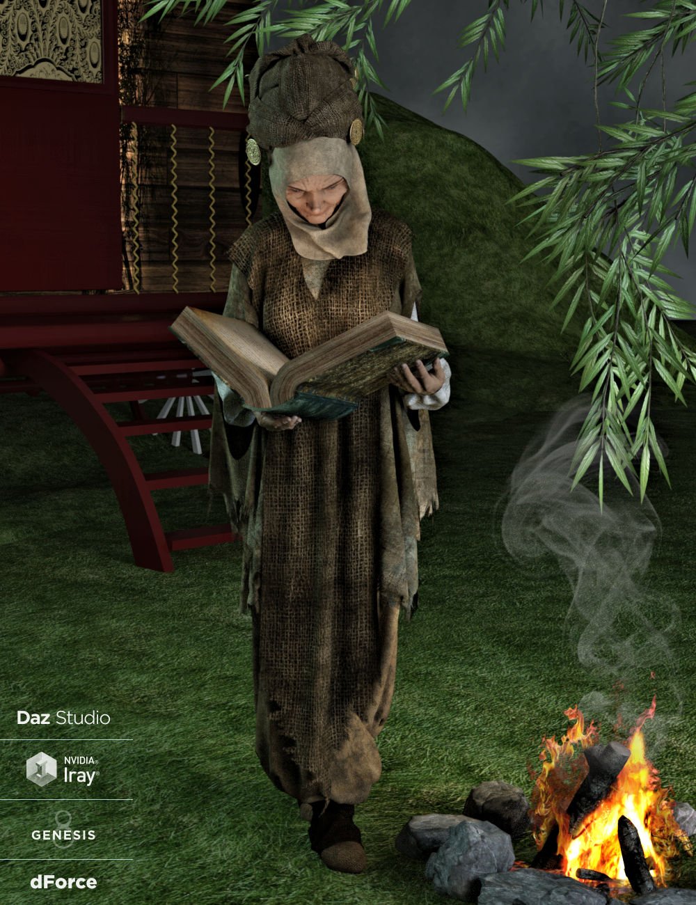 dForce The Storyteller Outfit by: PandyGirlWildDesigns, 3D Models by Daz 3D
