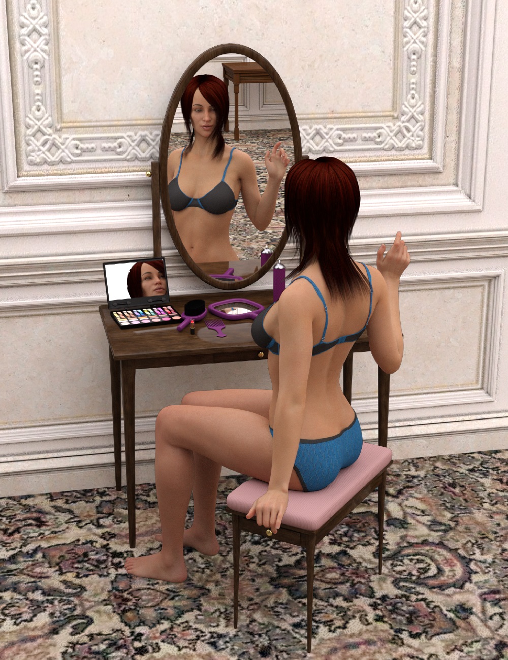 3DM Dressing Table by: 3D Modeler, 3D Models by Daz 3D