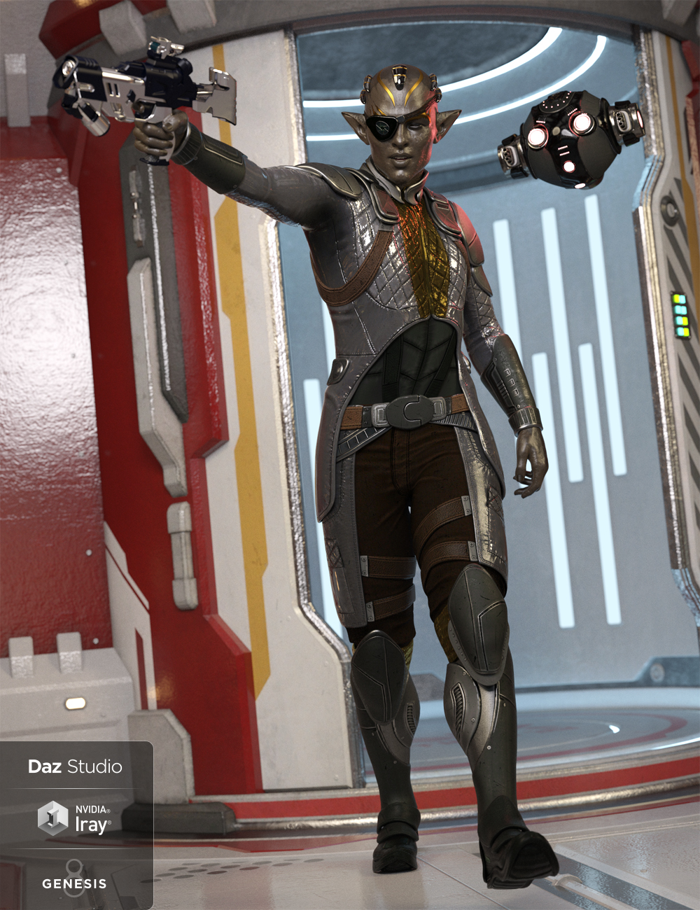 Space Pirate Outfit Textures by: Demian, 3D Models by Daz 3D
