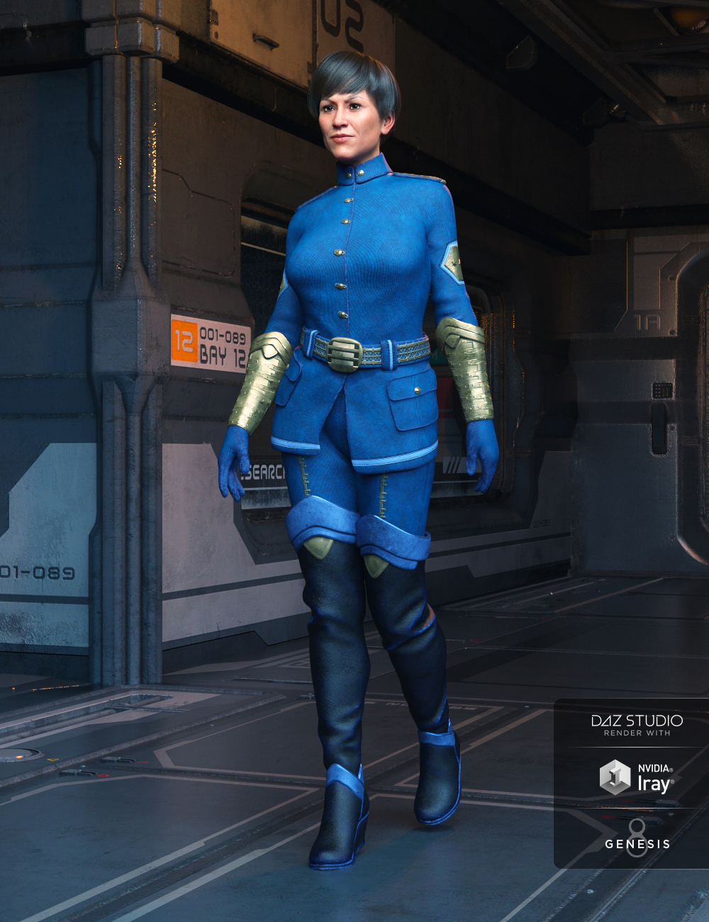 Sci-fi Officer Outfit for Genesis 8 Female(s)