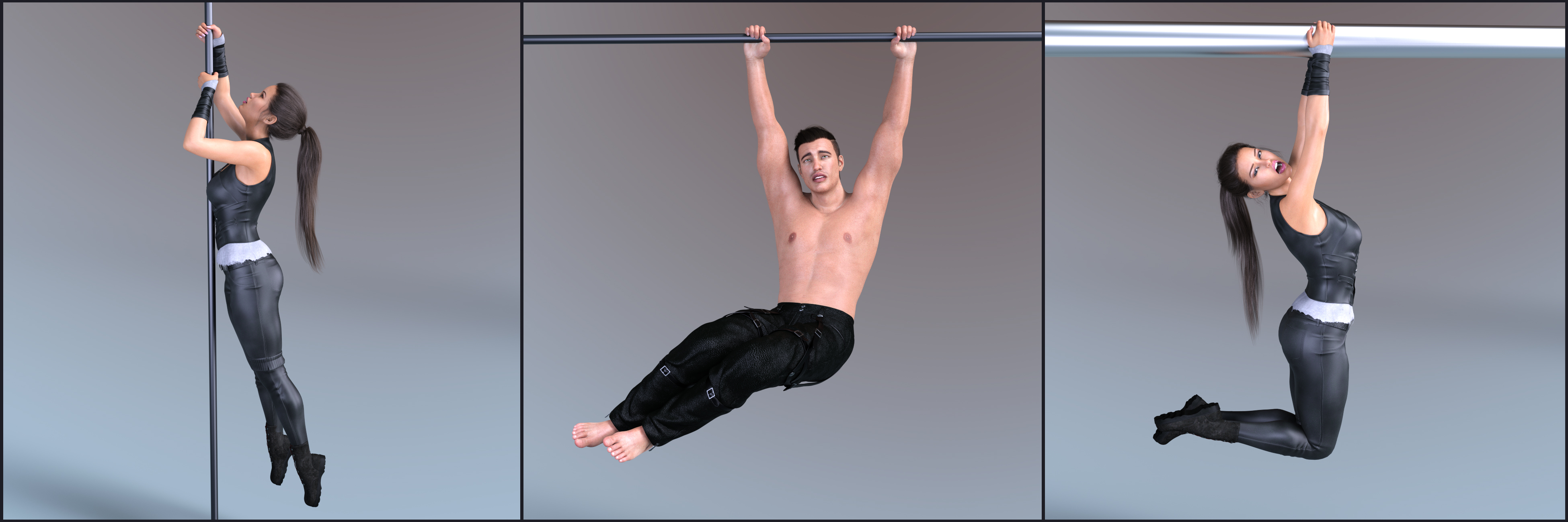 Z Utility Climbing and Hanging Poses for Genesis 3 and 8 by: Zeddicuss, 3D Models by Daz 3D