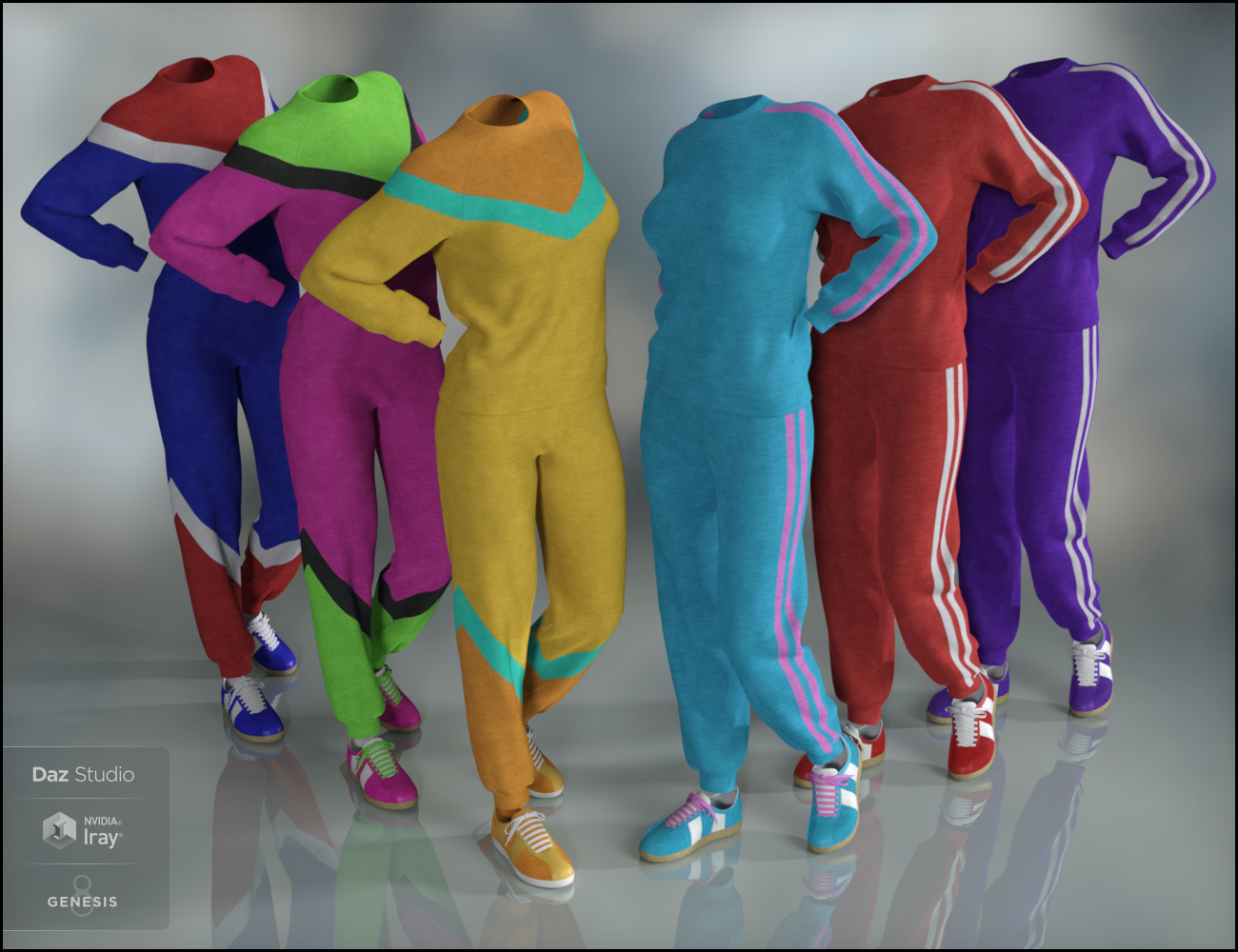 dForce Retro Sweatsuit for Genesis 8 Female(s) and Male(s) dForce Retro Sweatsuit for Genesis 8 Female(s) and Male(s) by: Fisty & Darc, 3D Models by Daz 3D