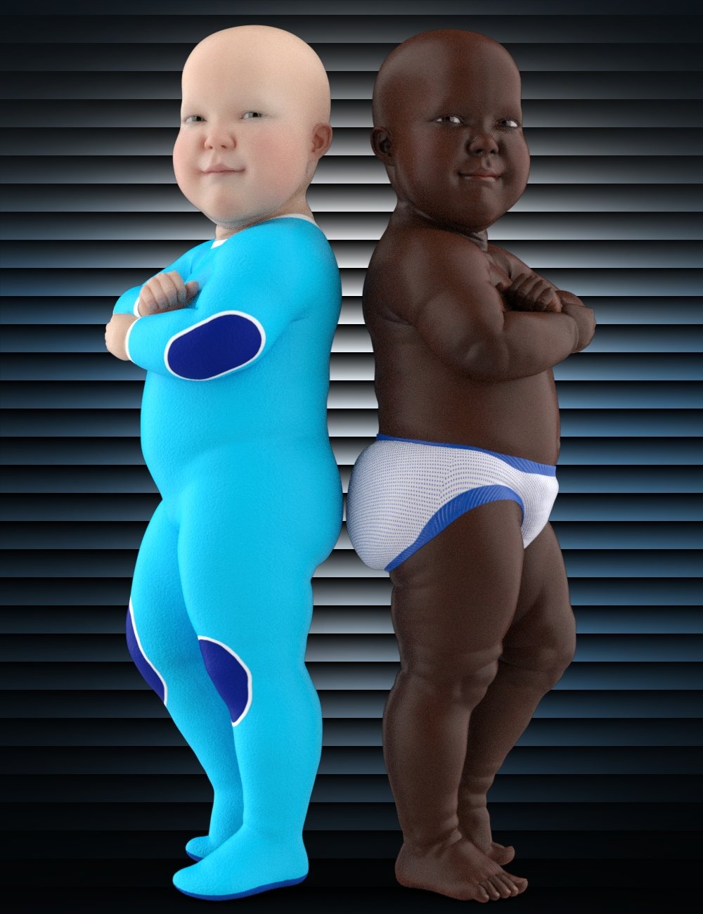 Sleepsuit and Nappy for Genesis 8 Male and Female by: Mechasar, 3D Models by Daz 3D