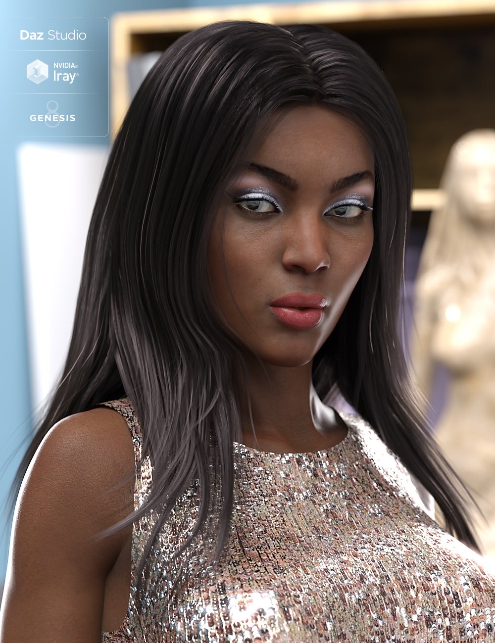 Andria Hair for Genesis 8 and Genesis 3 Female(s) by: 3DCelebrity, 3D Models by Daz 3D