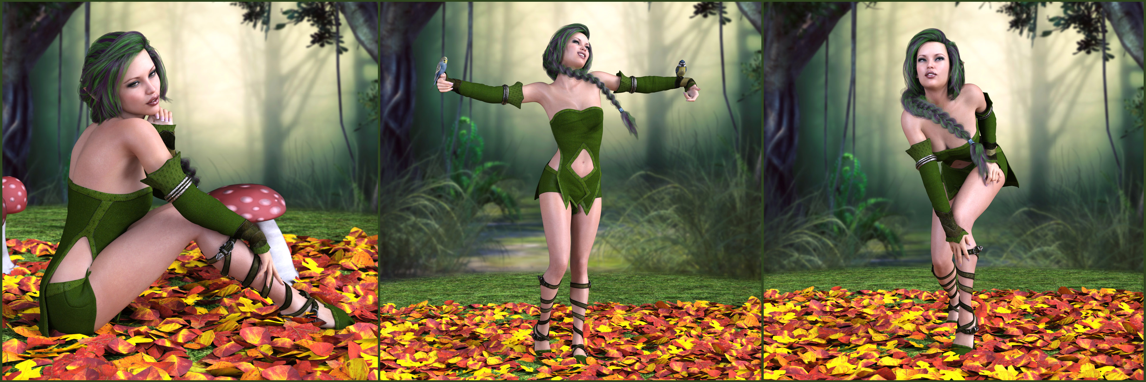 Z Forest Spirit Poses for Genesis 3 and 8 Female by: Zeddicuss, 3D Models by Daz 3D