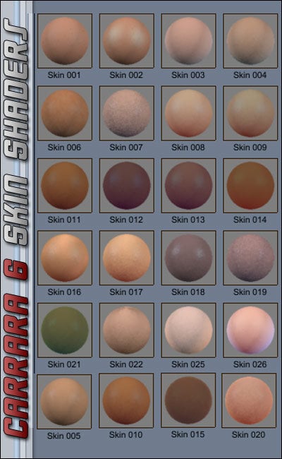 Carrara Surface and Skin Shaders by: 3DCelebrity, 3D Models by Daz 3D