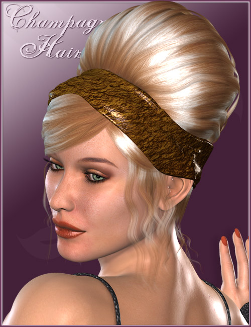 Champagne Hair by: Valea, 3D Models by Daz 3D