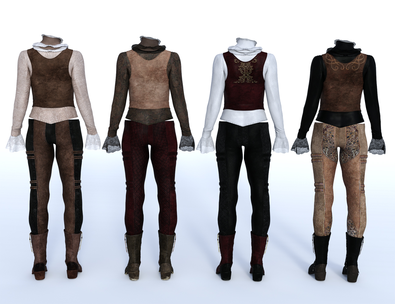 dForce Burgundy Creed Outfit Textures by: Shox-Design, 3D Models by Daz 3D