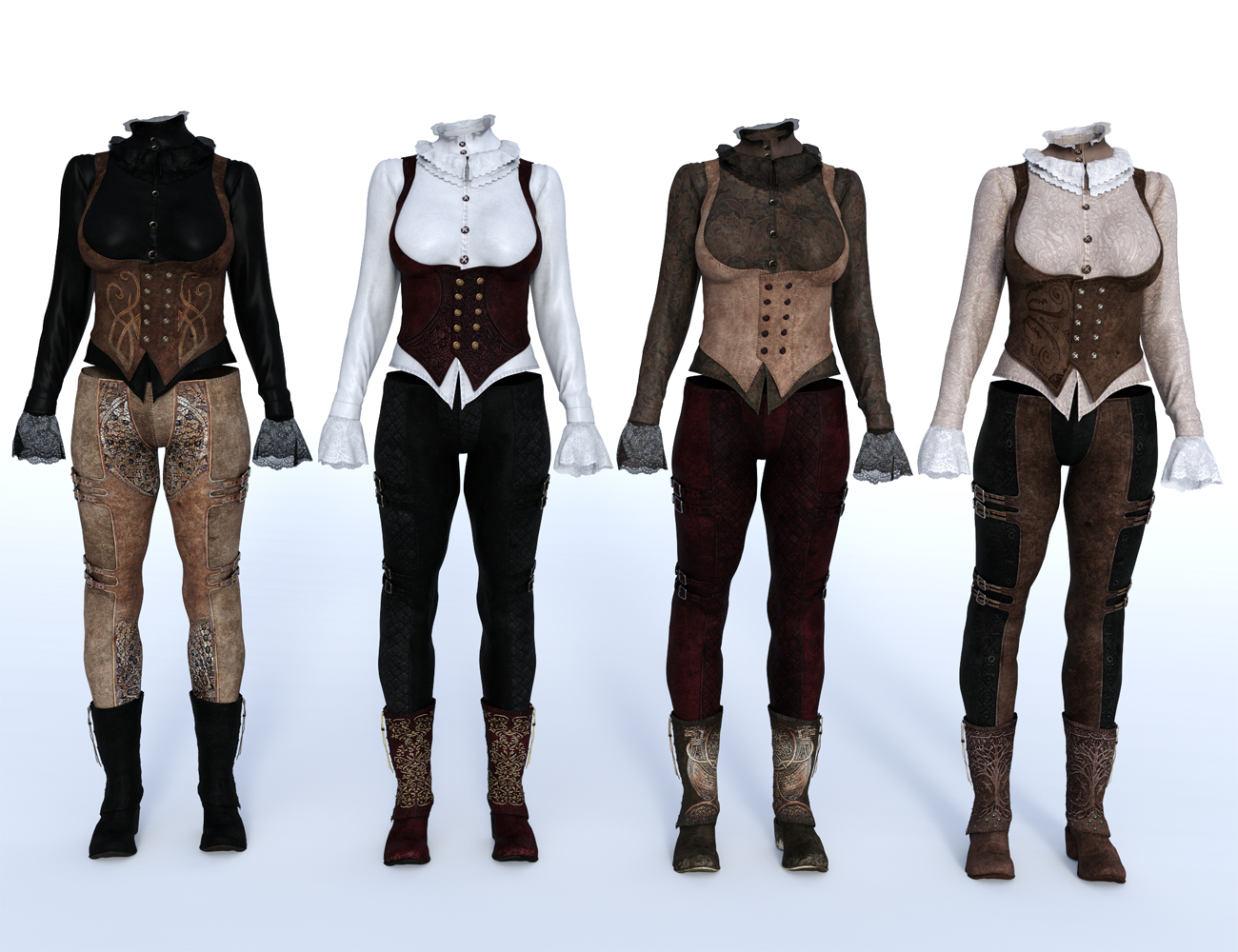 dForce Burgundy Creed Outfit Textures by: Shox-Design, 3D Models by Daz 3D