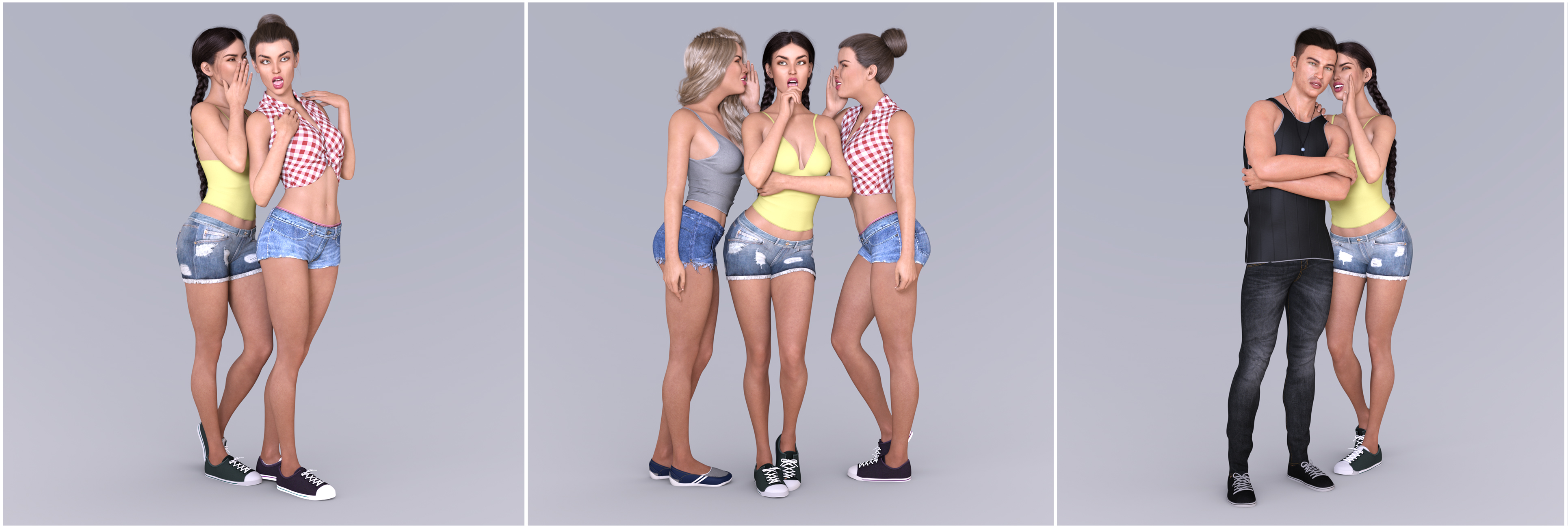 Z Gossip and Rumours Poses and Expressions for Genesis 3 and 8 by: Zeddicuss, 3D Models by Daz 3D