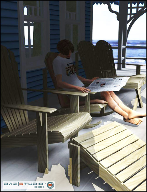 Adirondack Furniture Set by: , 3D Models by Daz 3D