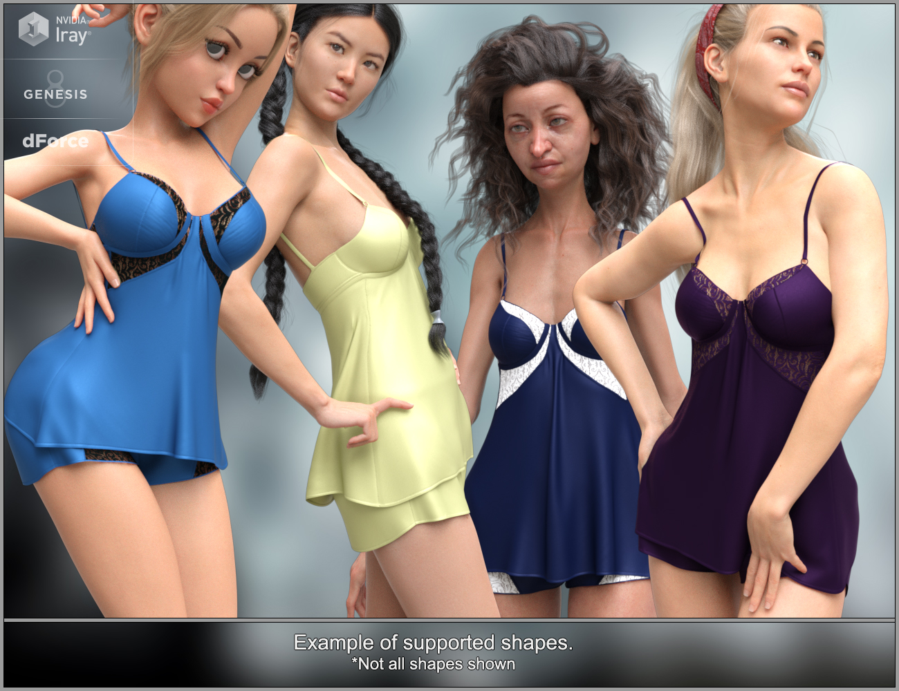dForce Silky Nights for Genesis 8 Female(s) by: Nikisatez, 3D Models by Daz 3D