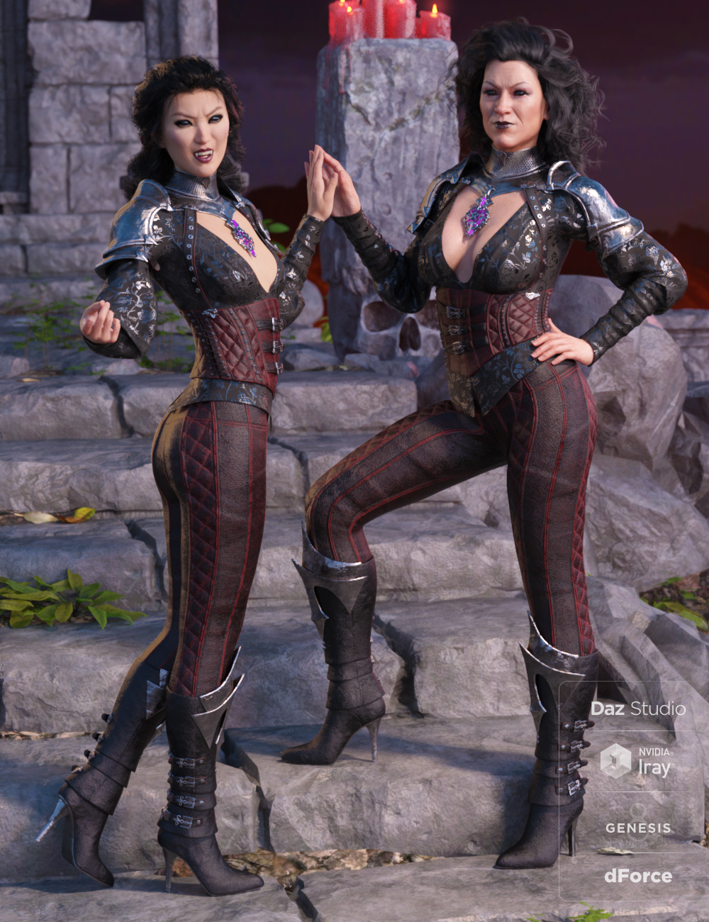 dForce Immortals Outfit for Genesis 8 Female(s) by: MadaMoonscape GraphicsSade, 3D Models by Daz 3D