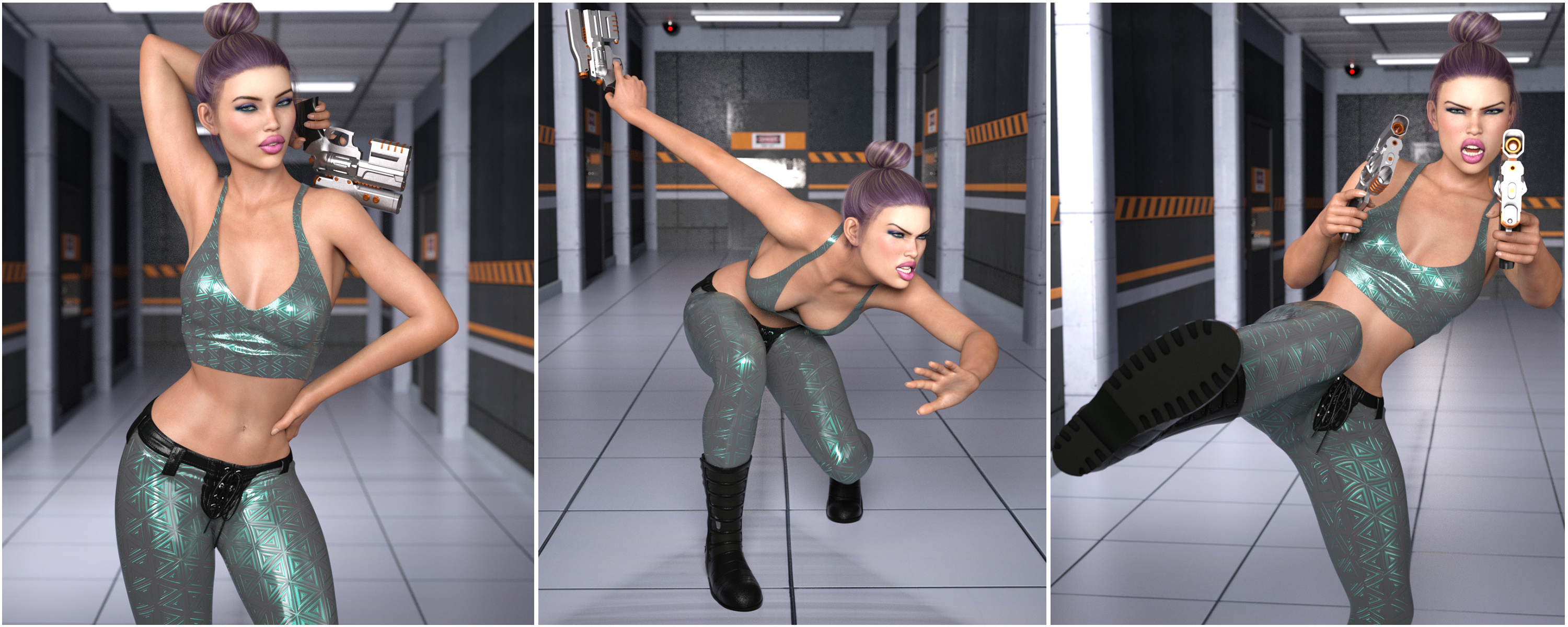 Z Sci Fi Revolver and Poses for Genesis 3 and 8 by: Zeddicuss, 3D Models by Daz 3D