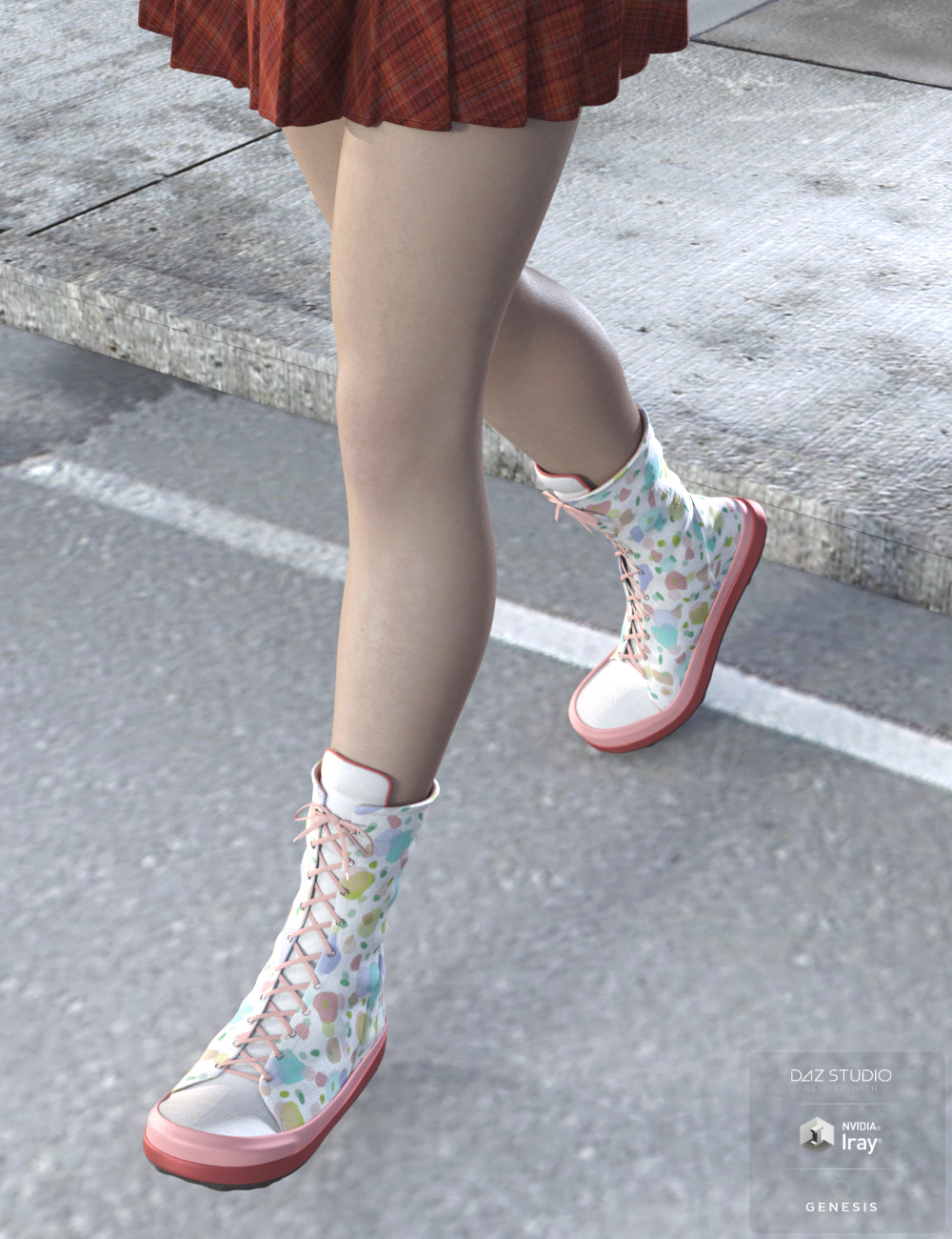 High Top Sneaker for Genesis 8 Female(s) by: tentman, 3D Models by Daz 3D
