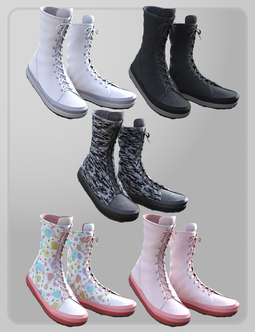 High Top Sneaker for Genesis 8 Female(s) by: tentman, 3D Models by Daz 3D