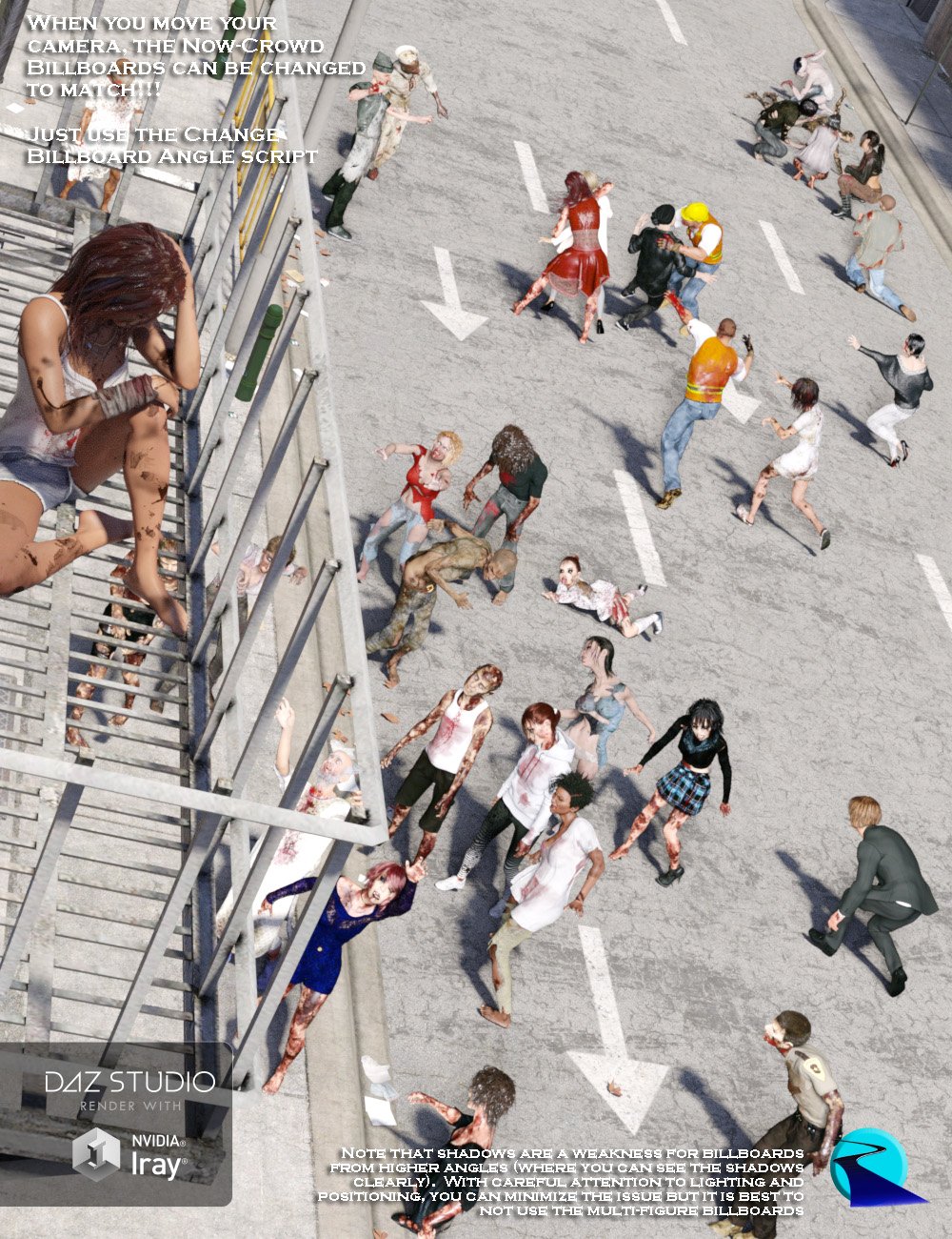 Now-Crowd Billboards - Zombie Apocalypse by: RiverSoft Art, 3D Models by Daz 3D