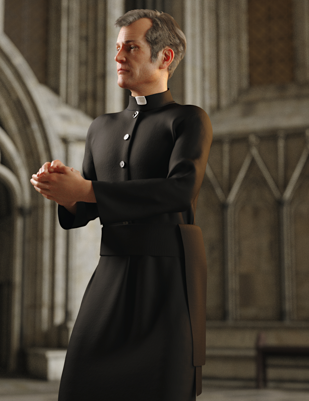 dForce Priest Outfit for Genesis 8 Male(s) by: Toyen, 3D Models by Daz 3D