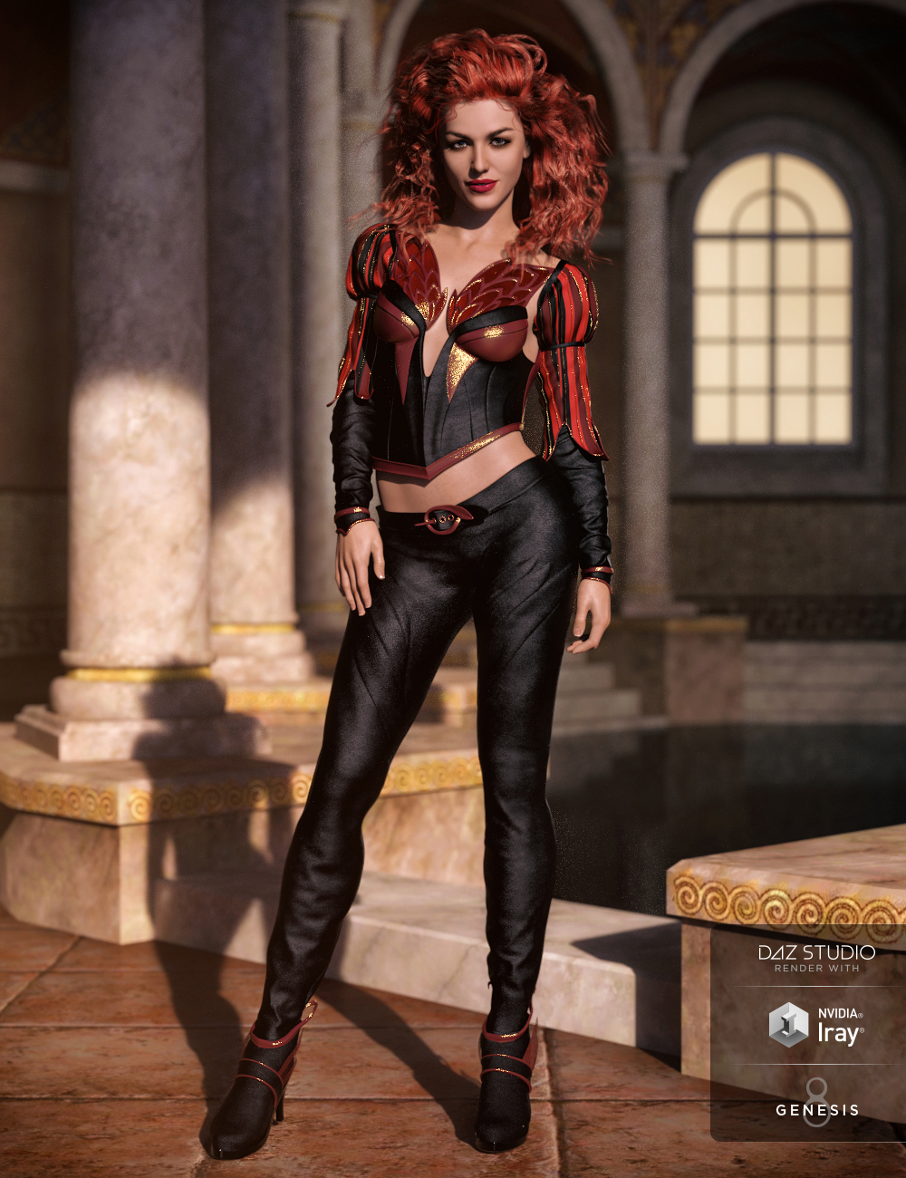 Phoenix Dawn Outfit for Genesis 8 Female(s) by: 4blueyes, 3D Models by Daz 3D