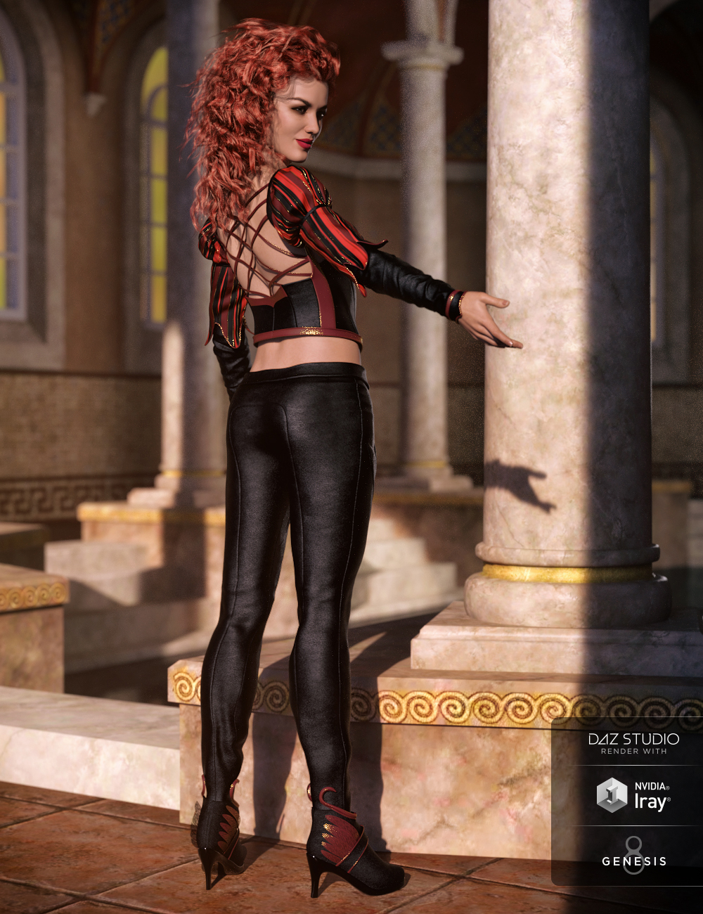 Phoenix Dawn Outfit for Genesis 8 Female(s) by: 4blueyes, 3D Models by Daz 3D