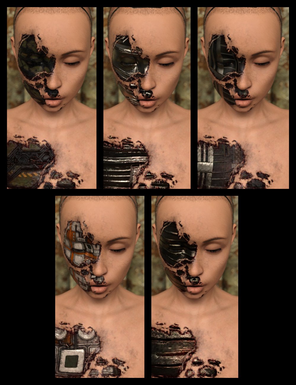 Horrifying Skins Volume 3 for Genesis 3 and 8 Female(s) Add On Textures by: ImagineX, 3D Models by Daz 3D