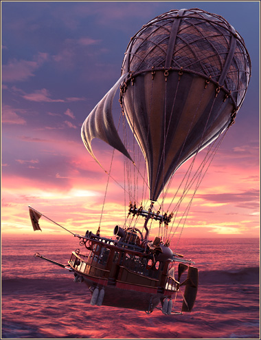 Steampunk Hot Air Balloon Steampunk Hot Air Balloon by: ForbiddenWhispersDavid Brinnen, 3D Models by Daz 3D