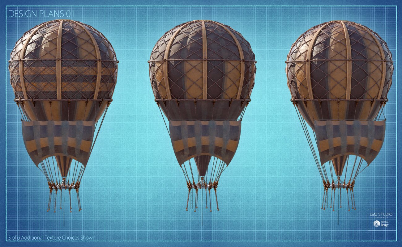 Steampunk Hot Air Balloon Steampunk Hot Air Balloon by: ForbiddenWhispersDavid Brinnen, 3D Models by Daz 3D