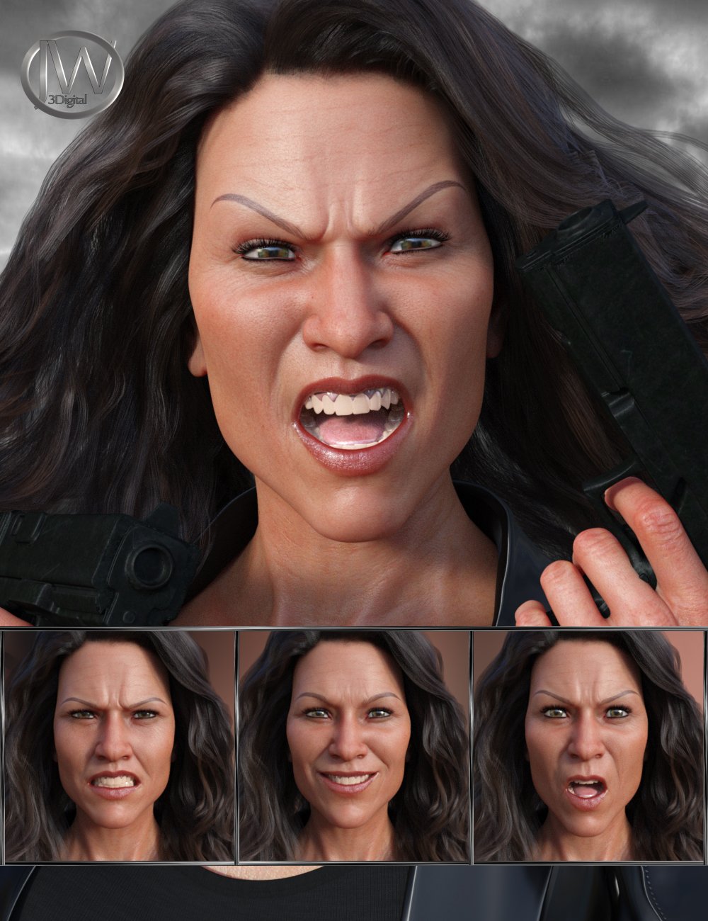 No Mercy - Expressions for Genesis 8 Female and Sydney 8 by: JWolf, 3D Models by Daz 3D