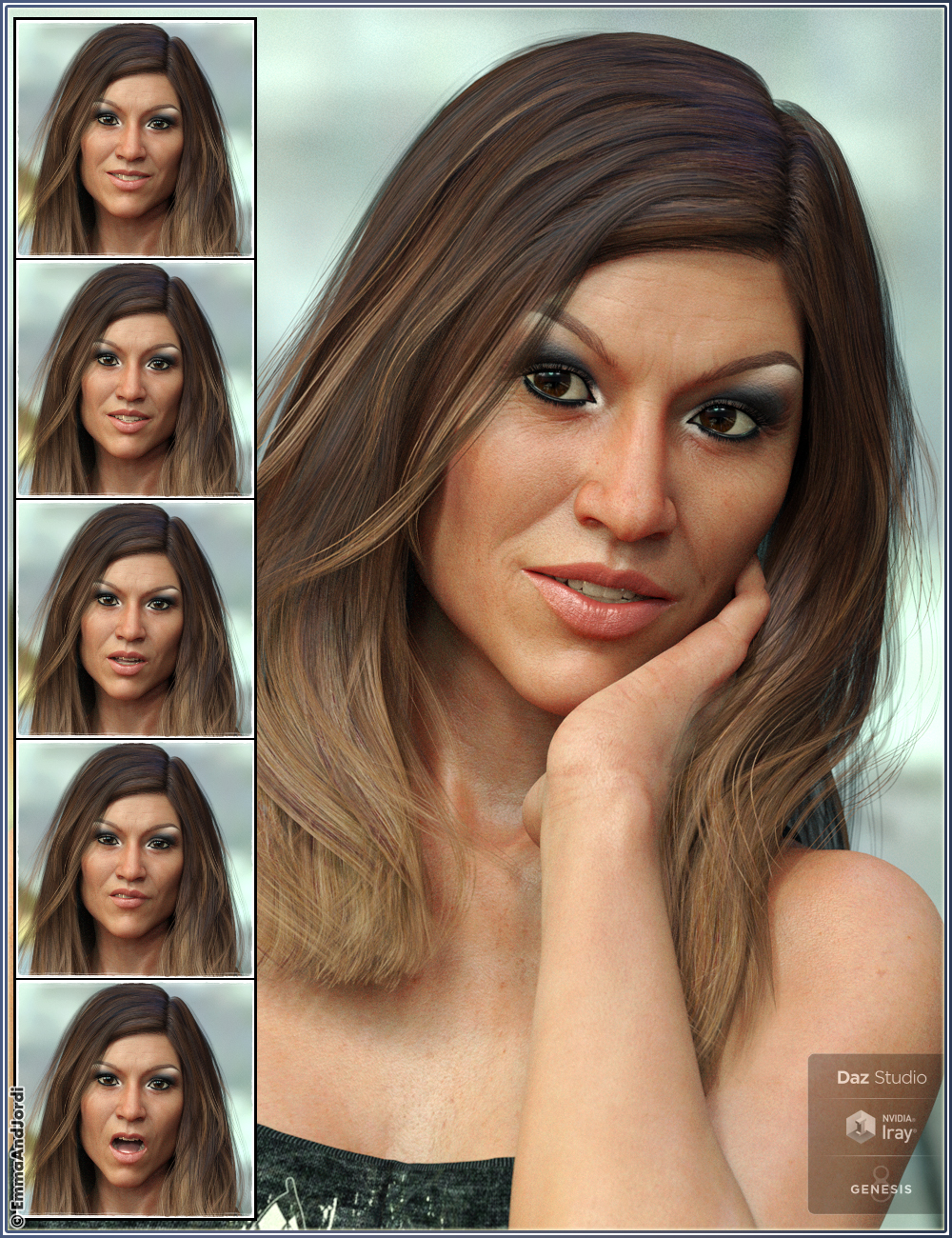 Sydney Mixable Expressions for Genesis 8 Female(s) by: , 3D Models by Daz 3D