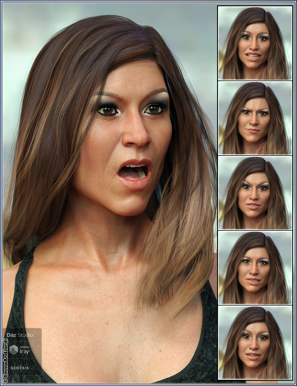 Sydney Mixable Expressions for Genesis 8 Female(s) by: , 3D Models by Daz 3D