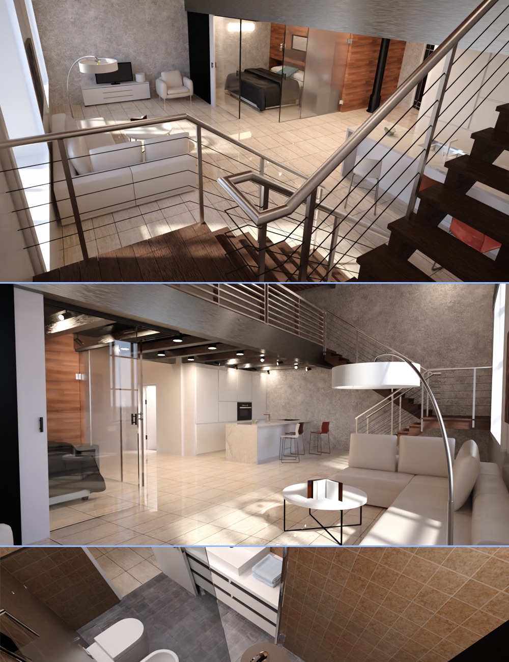 Studio Loft Apartment by: PerspectX, 3D Models by Daz 3D