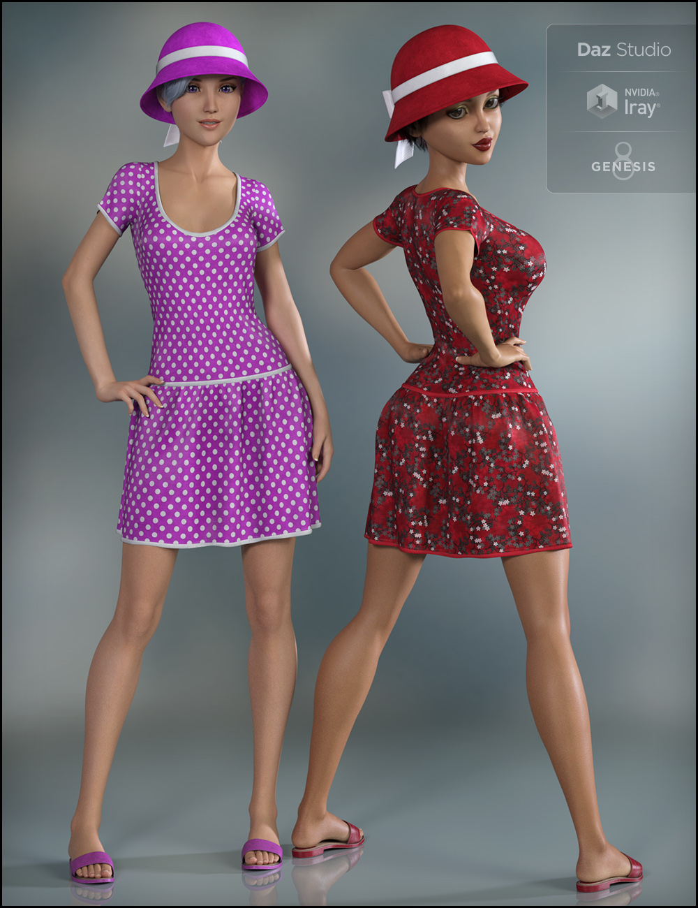 dForce Spring Fun Outfit for Genesis 8 Female(s) by: Fisty & Darc, 3D Models by Daz 3D