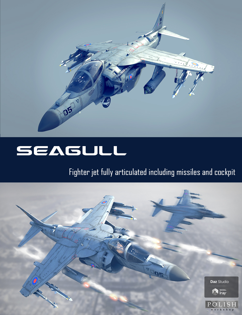 Seagull Fighter Jet by: Polish, 3D Models by Daz 3D