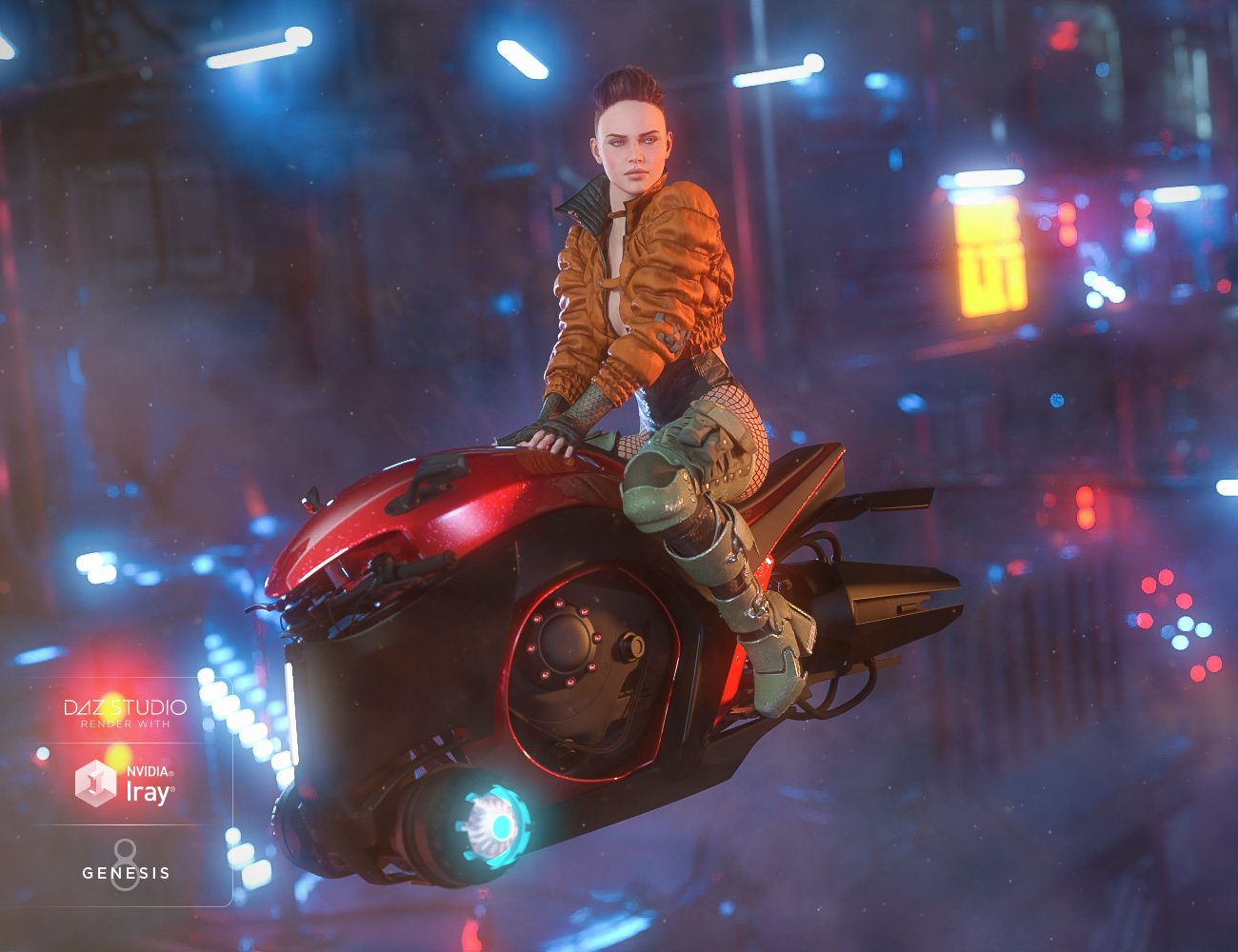 Future Noir Hoverbike Poses for Genesis 8 Future Noir Hoverbike Poses for Genesis 8 by: DianePredatron, 3D Models by Daz 3D