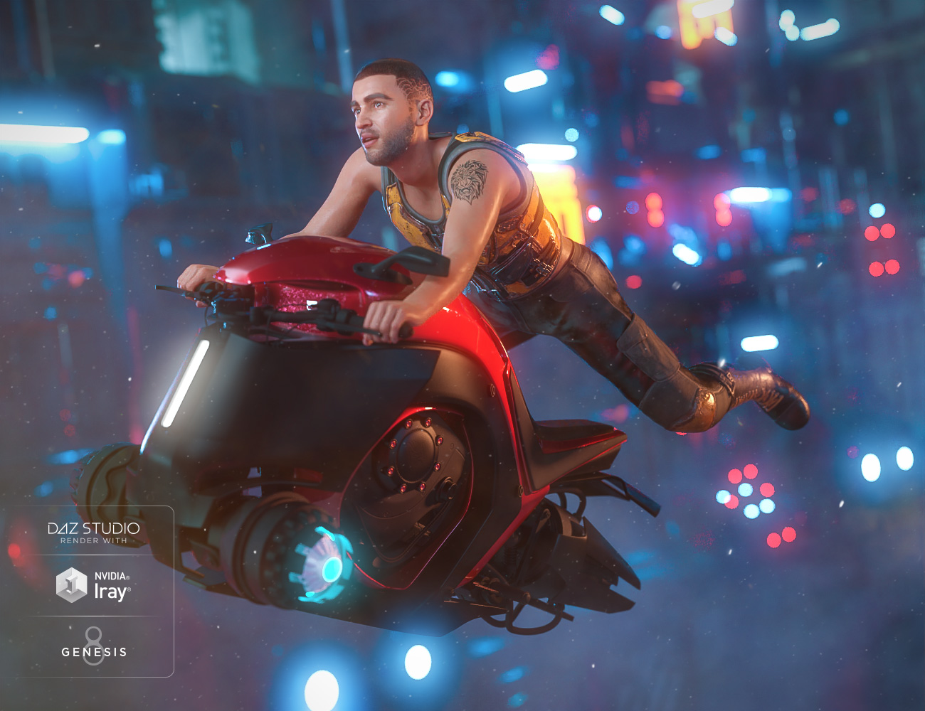 Future Noir Hoverbike Poses for Genesis 8 Future Noir Hoverbike Poses for Genesis 8 by: DianePredatron, 3D Models by Daz 3D
