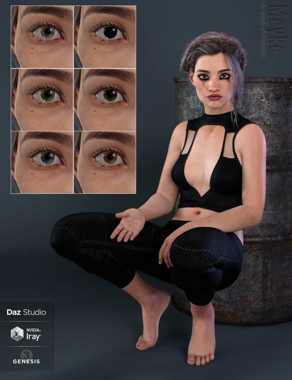 Meyke for Genesis 3 and 8 Female Meyke for Genesis 3 and 8 Female by: Eichhorn Art, 3D Models by Daz 3D
