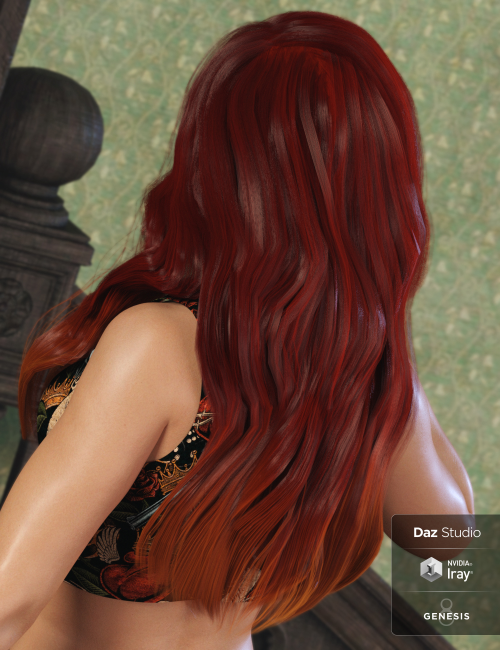 Gigi Hair for Genesis 8 and 3 Female(s) by: 3DCelebrity, 3D Models by Daz 3D