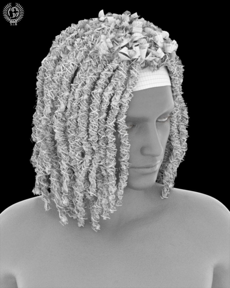Shaved Side Dread For Genesis 3 And 8 by: SamSil, 3D Models by Daz 3D