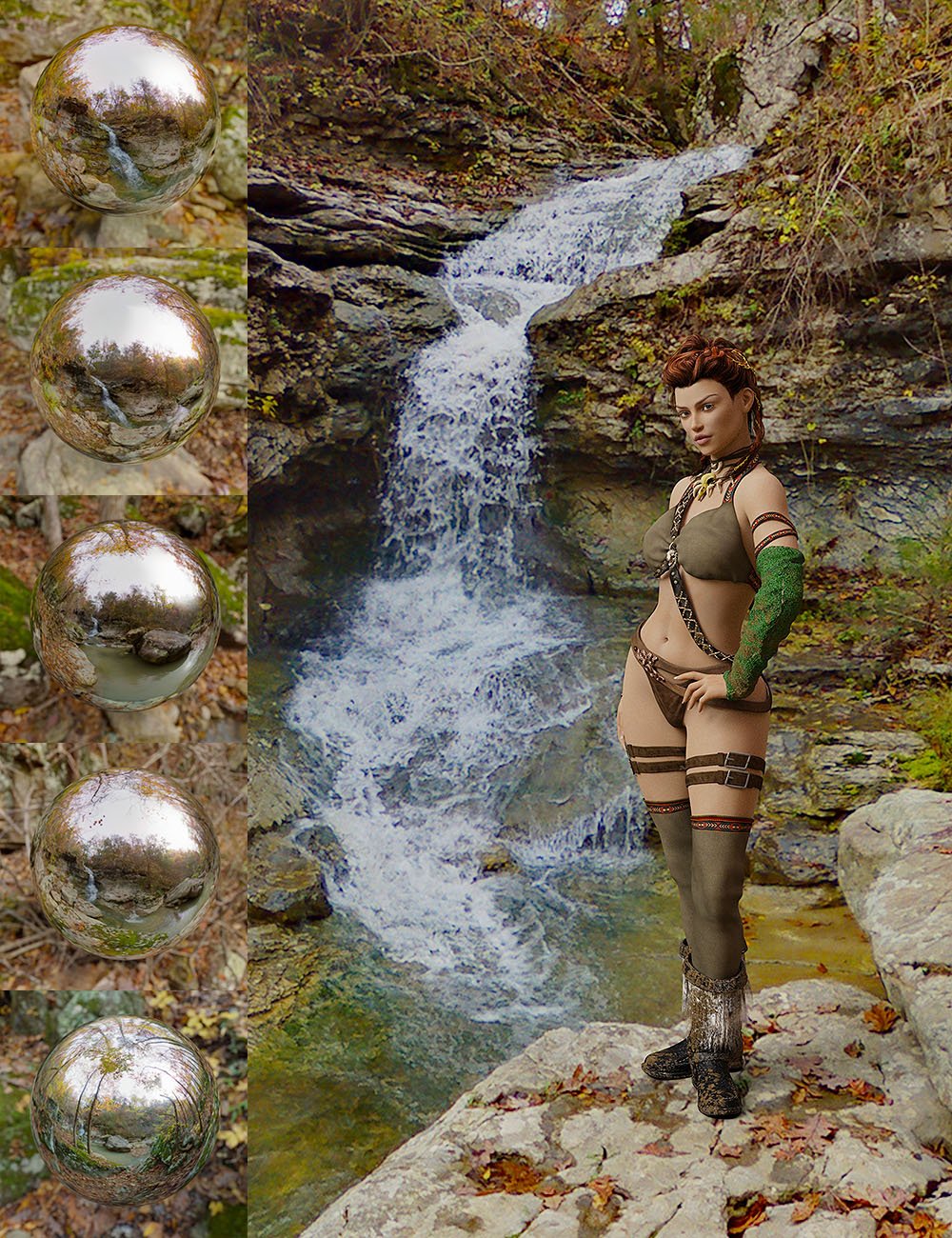 Orestes Iray HDRI Environment - Vigil Creek Falls by: Orestes Graphics, 3D Models by Daz 3D