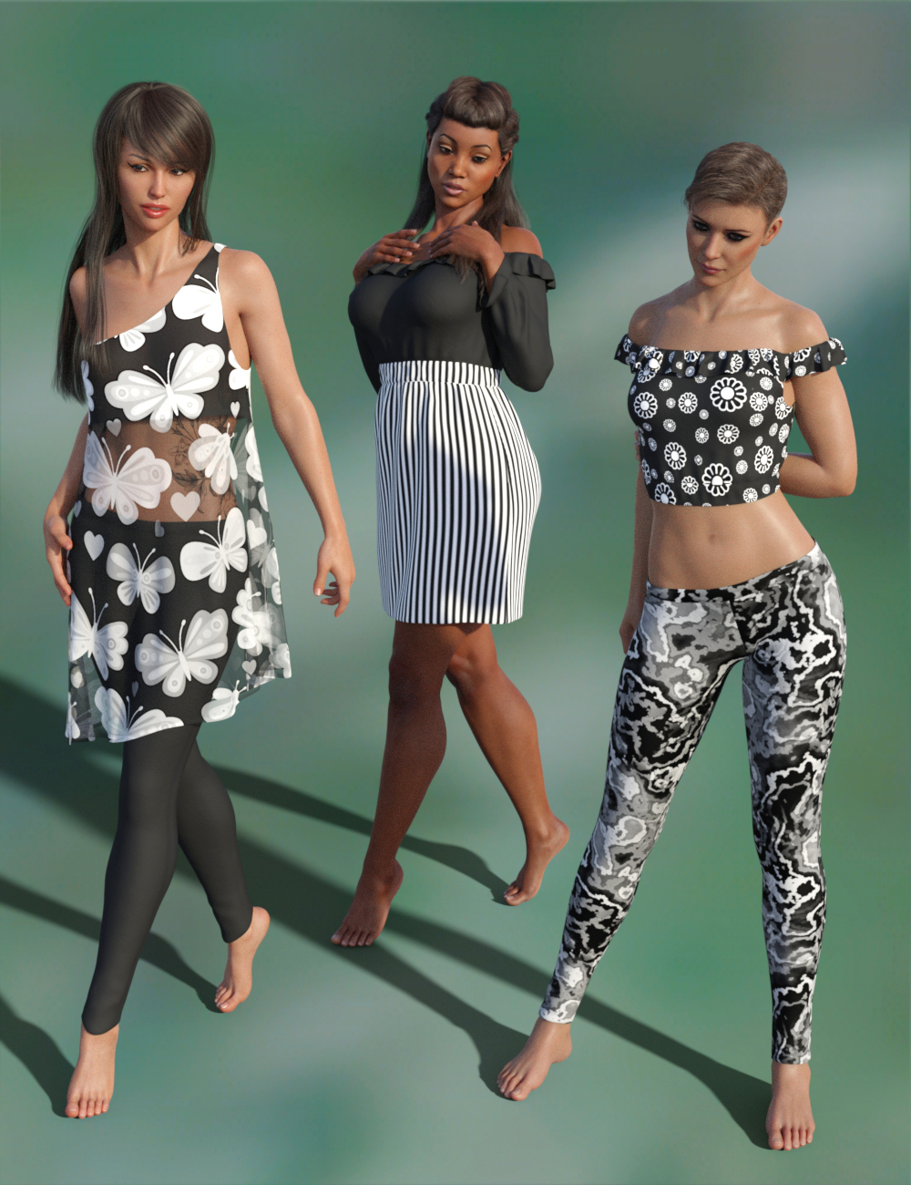 dForce Summer Wardrobe for Genesis 8 Female(s) by: Aave Nainen, 3D Models by Daz 3D