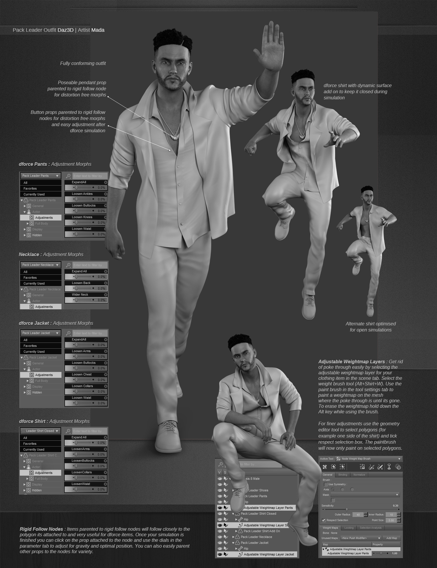 dForce Pack Leader Outfit for Genesis 8 Male(s) dForce Pack Leader Outfit for Genesis 8 Male(s) by: ArienMada, 3D Models by Daz 3D