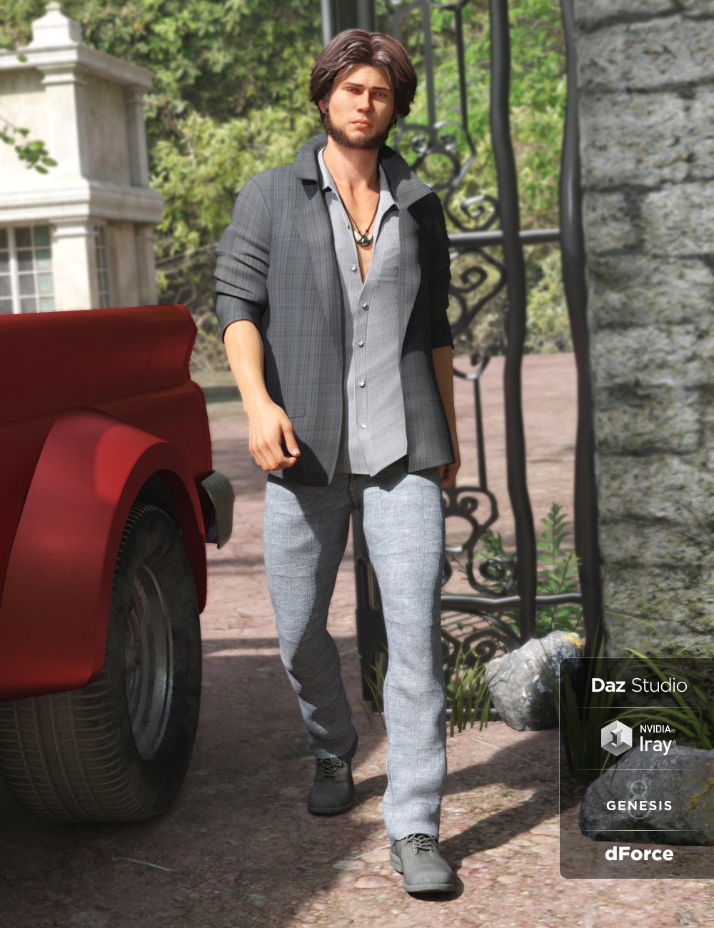 dForce Pack Leader Outfit for Genesis 8 Male(s) by: ArienMada, 3D Models by Daz 3D