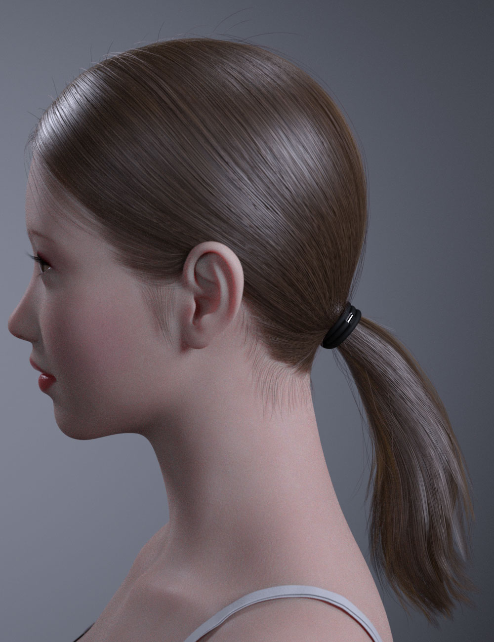 HY Ponytail LowBun Hair for Genesis 3 and 8 Female(s) by: HerYun, 3D Models by Daz 3D