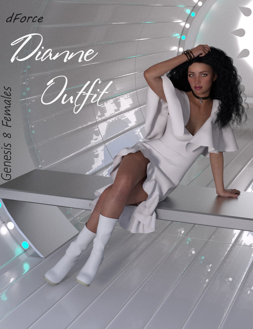dForce Dianne Outfit for Genesis 8 Female(s) by: OnnelArryn, 3D Models by Daz 3D