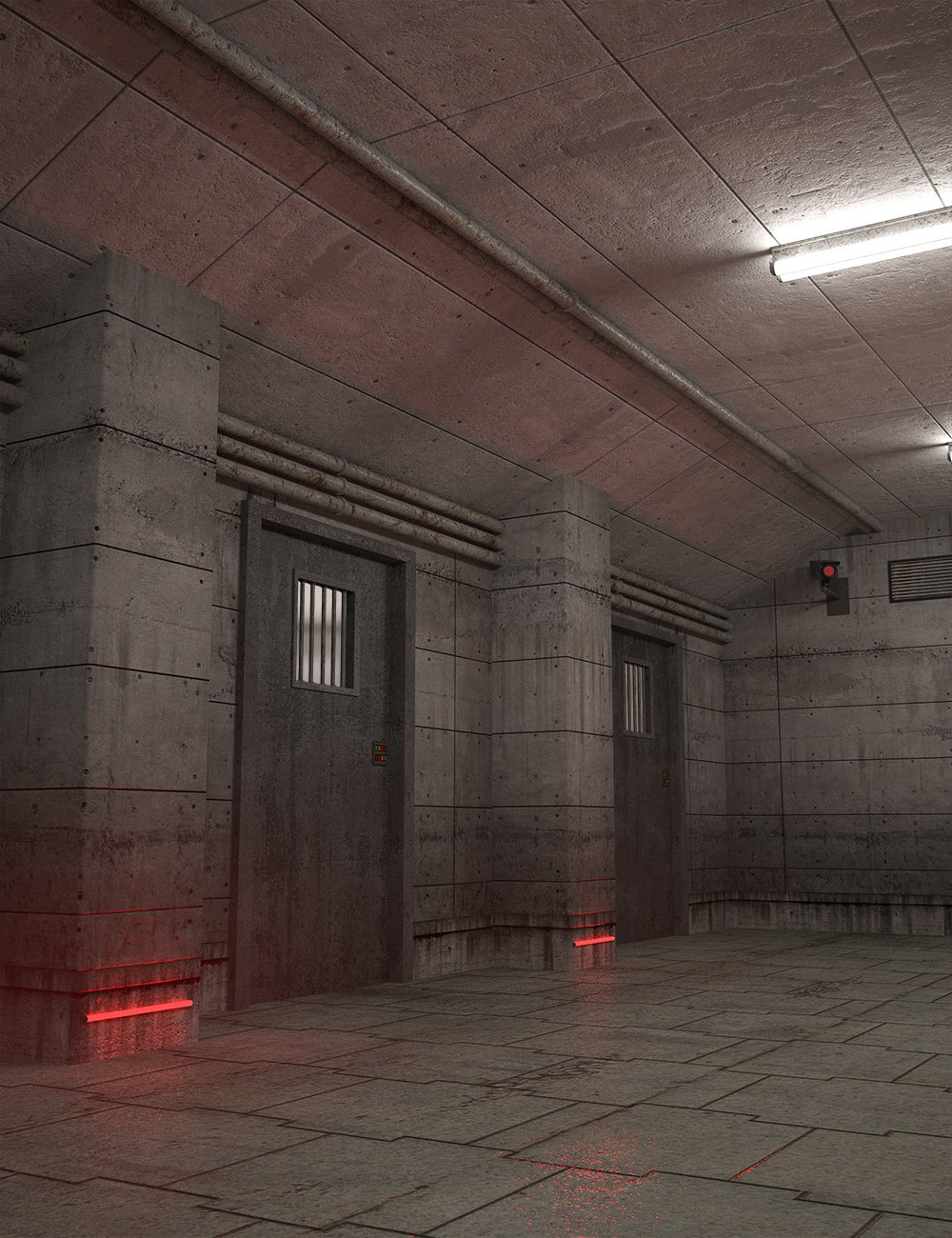 Sci-Fi Prison Hallway by: , 3D Models by Daz 3D