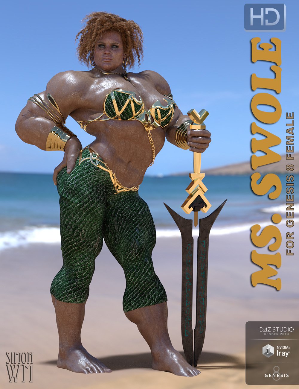 Ms SWOLE for Genesis 8 Female by: SimonWM, 3D Models by Daz 3D
