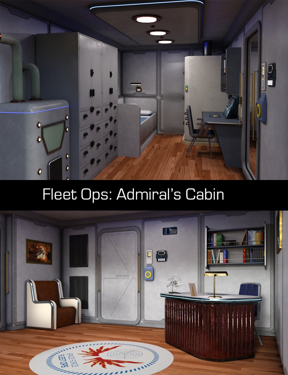 Fleet Ops: Admiral's Cabin by: TangoAlpha, 3D Models by Daz 3D